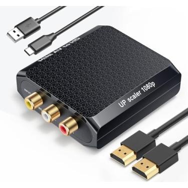 Imagem de WENTER Conversor AV para HDMI, adaptador composto RCA 1080p para HDMI, adaptador de áudio e vídeo mini analógico CVBS suporta PAL/NTSC para Smart TV VCR/VHS/Xbox/PS3/STB/N64/Wii/TV/PC/Blue-Ray DVD