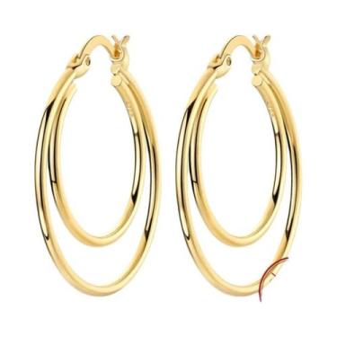 Imagem de Brincos De Argola Com Pingente Em Prata Esterlina 925 Ouro Rosê Para M