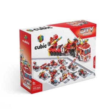 Imagem de Bloco de Montar Cubic 12 Em 1 Bombeiro 557 Pcs - Br1094 - Multikids, P