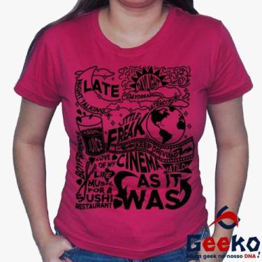 Imagem de Baby Look Harry Styles 100% Algodão - Pop - Geeko, Rosa pink letra pre