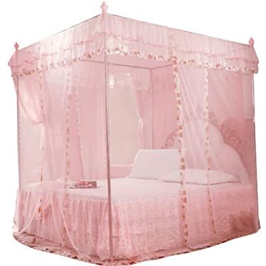 Imagem de Generic Dossel de Rede Mosquiteira Respirável Princesa de Luxo para Decoração de Quarto, Material de Poliéster Resistente, Design de Três Aberturas Laterais, Fácil de Limpar, Adequado para Quarto