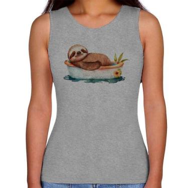 Imagem de Regata Feminina Ursinho Panda Relaxando Na Piscina - Foca na Moda, Cin