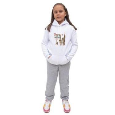 Imagem de Conjunto Moletom Infantil Estampa de Gatinho Menina-Feminino