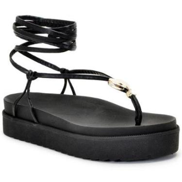 Imagem de Sandália Feminina Papete De Amarrar Sola Alta-Feminino