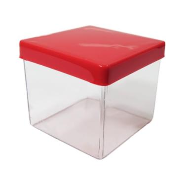 Imagem de Kit 10 Caixa Acrílica 5x5 Caixinha Lembrancinha Porta Doce Festa (Vermelho)