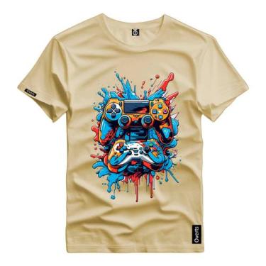 Imagem de Camisa Personalizada Algodão Controle Game Colorido Splash Top Camiset