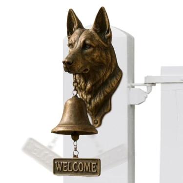 Imagem de Campainhas Temáticas De Cão Para Boas-Vindas | Campainhas Divertidas Montadas Na Parede Rústicas Com Tema Animal | Sino De Entrada Para Porta Da Frente E | Para Portão, Jardim, Quintal, Casa, Sala De