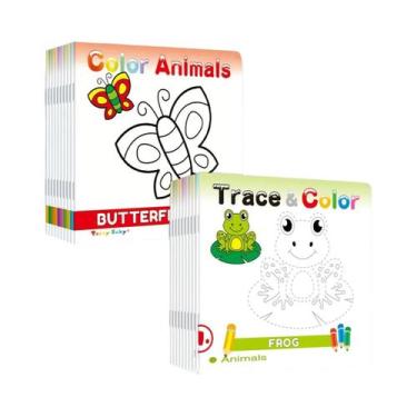 Imagem de Conjunto De Livros De Colorir E Rastreio De Caligrafia Infantil: 10 De