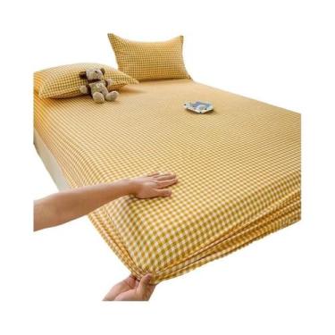 Imagem de Lençol Ajustável Estilo Xadrez Amigo Da Pele Para Quarto De Meninos E 