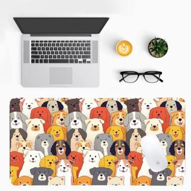 Imagem de Tapete de mesa positivamente adorável para cães – almofada de mesa de 70 x 35 cm, grande almofada de couro PU antiderrapante para estética em casa e jogos, um presente para amantes de cães