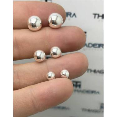 Imagem de Trio de Brincos Bolinha em Banho de Prata - 50 Milésimos com Verniz - 