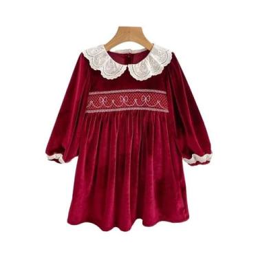 Imagem de Vestido De Princesa Vermelho De Renda Para Meninas, Fantasia De Natal 