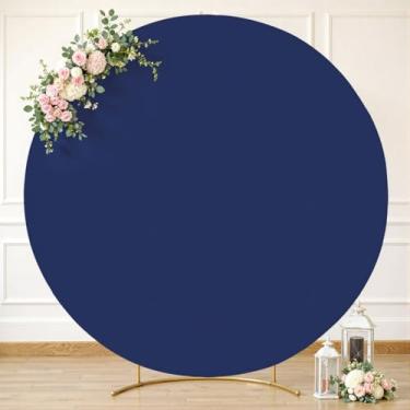Imagem de Capa de pano de fundo redondo azul marinho de 1,8 m com balão e arco redondo para casamento capas de arco redondo elastano elástico chá de panela, chá de bebê, festa de aniversário, ação de graças