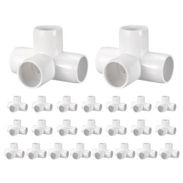 Imagem de DTGN 24 peças de encaixe de PVC de cotovelo de 1/5.1 cm, encaixe de tubo de PVC de grau cruzado de 4 vias, conector de cotovelo de canto DIY para móveis de construção, conexão de estrutura de estufa