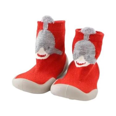 Imagem de Meias-Sapatos De Borracha Respiráveis Antiderrapantes Para Bebês Menin
