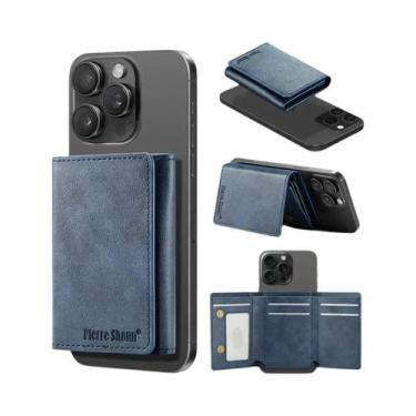 Imagem de Carteira Unissex De Couro PU Com Proteção RFID E Suporte Magnético Par