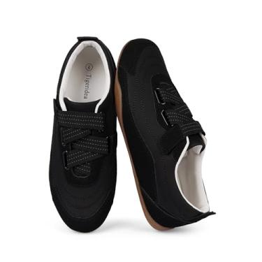 Imagem de Tigeridea Tênis feminino casual para caminhada tênis confortável feminino moderno, Preto, 37