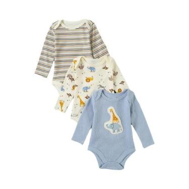 Imagem de Conjunto De 3 Peças De Macacão De Algodão Para Bebê Menino, Roupas De 