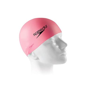 Imagem de Touca de Natação Infantil, Speedo, Swim Cap Jr, Silicone Resistente com Encaixe Confortável - Rosa Claro