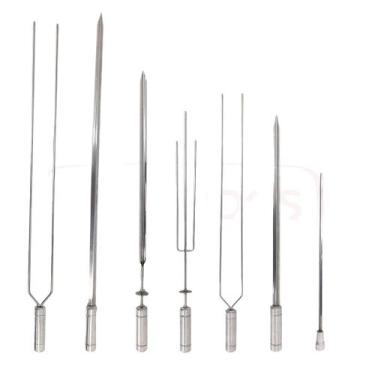 Imagem de 2x Espeto Espada Inox 60cm Cabo Revestido Alumínio Churrasc - LAURINDO