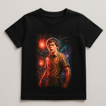 Imagem de Camiseta Infantil Netflix Stranger Things Jonathan Byers, Preto