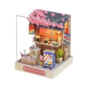 Imagem de Kit De Modelo De Casa De Bonecas 3D De Madeira Com Luz LED, Brinquedo 