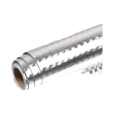 Imagem de Papel De Parede Autoadesivo Prata Escovada À Prova De Fogo E Água Para