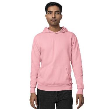 Imagem de Moletom Masculino Bolso Canguru Flanelado Liso Algodão - GR STORE, Ros