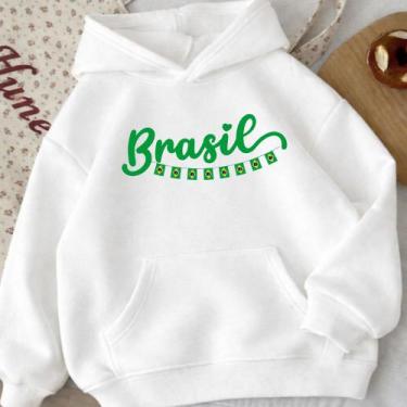 Imagem de Moletom Canguru Adulto Brasil Coração 1011 Estampado Copa Jogos Unisse