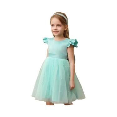 Imagem de Vestido De Aniversário Azul De Tule Para Menina Pequena, Vestido De Ca