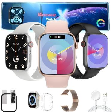 Imagem de Kit Relogio Watch X Smartwatch Lançamento Microwear Ilha Dinamina ChatGpt IA Nfc Android iOS Gps-Unissex
