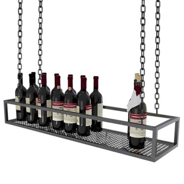 Imagem de Prateleira de montagem de teto industrial, suporte de garrafa de vinho de metal para bar e cozinha, suporte flutuante de plantas para varanda e floricultura - 100 x 25 x 15 cm, tamanhos ajustáveis 60