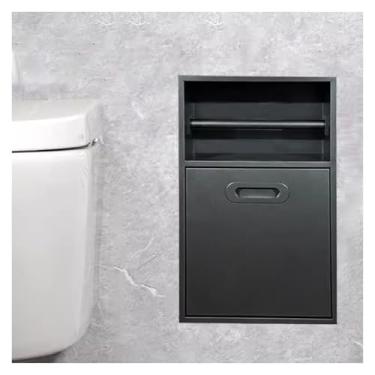 Imagem de Organizador de prateleira embutido para chuveiro e banheiro - Caixa de armazenamento de aço inoxidável multicamadas para papel higiênico e lixeira, fácil de instalar, perfeita para hotéis e casas