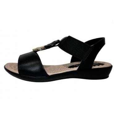 Imagem de Sandalia Piccadilly Rasteira Tiras Largas, Preto, 38