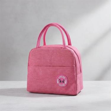 Imagem de Necessaire Térmico Porta-Marmita Fitness 2 L – Lancheira Marmiteiro Isolada, Impermeável, Reutilizável e Compacta | Ideal para Academia, Trabalho, Viagem e Dia a Dia (Rosa)