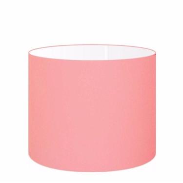 Imagem de Cúpula Abajur E Luminária Cilíndrica Vivare Cp-7019 ø40x30cm - Bocal Nacional Rosa-tela