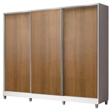 Imagem de Guarda Roupa Casal MDF Zurique 3 Portas Branco Rustic Madesa