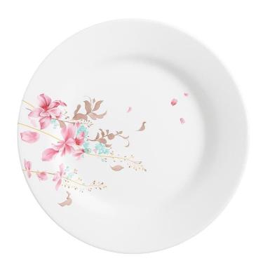 Imagem de Prato De Sobremesa De Vidro Branco Flowers Bord Em Casa Tem 20cm