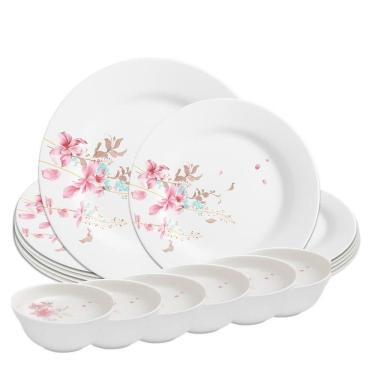 Imagem de Aparelho De Jantar Jogo 18 Peças Prato Raso Sobremesa E Bowl Flowers Em Casa Tem