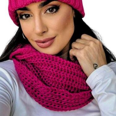 Imagem de Cachecol gola lã feminina masculina maxi tricot duas voltas-Feminino