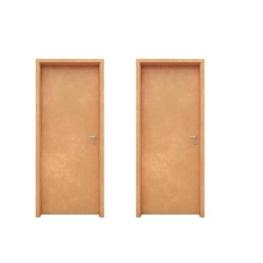 Imagem de Kit com 2 Portas de Madeira 210x80cm Espessura 3,5cm Mso Natural Eucat