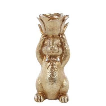 Imagem de Coelho Da Pascoa Porta Velas De Pascoa Goldy 16x6cm 1094430