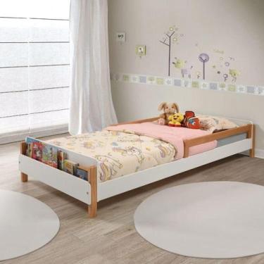 Imagem de Cama Montessori Maui 45cm X 95cm X 205cm Branco/Amêndoa - Irmãos Hinke