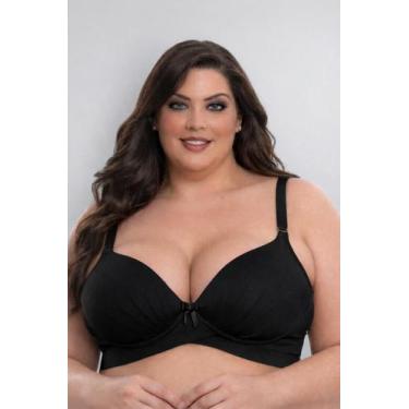 Imagem de Sutiã Plus Size Reforçado Com Bojo Corpo Nu, Preto, 58