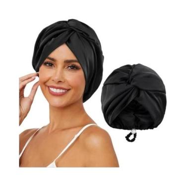 Imagem de Touca De Seda Ajustável Para Mulheres, Boné Noturno, Faixa De Cabeça E
