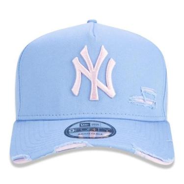 Imagem de BONÉ NEW ERA 940 NEW YORK YANKEES DESTROYED MBI21BON134 AZUL ROSA-Masculino
