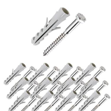 Imagem de Kit 15 pares parafuso sextavado + bucha 08mm com aba - JOMARCA