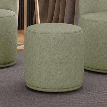 Imagem de Puff Redondo Orgânico Para Sala Malu Bouclê M11 - D'rossi Cor Pistache