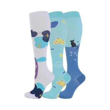 Imagem de Meias De Compressão Para Mulheres E Homens, 3 Pares, Até O Joelho, 30M