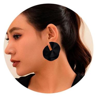 Imagem de Brincos Feminino Trançado Preto Festas Elegante Moda - - anjo da mamãe